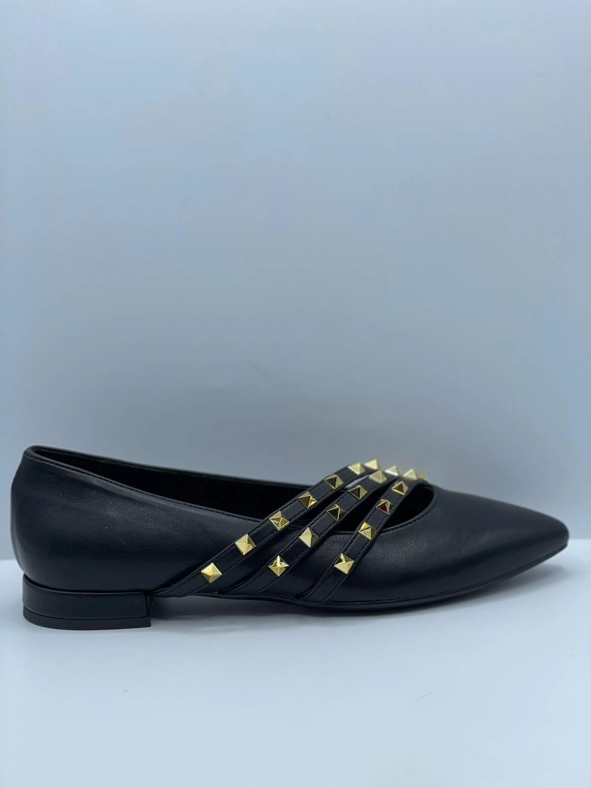 BALLERINA NERA PEDULLA' CON BORCHIE ORO ART.521T41