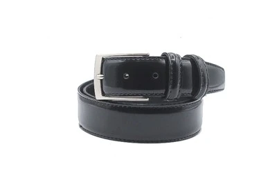 CINTURA ELEGANTE, ARTIGIANALE NS PRODUZIONE, CUCITA, IN VITELLO SPAZZOLATO NERO DA 3 cm