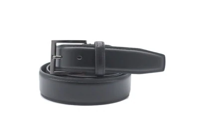 CINTURA ELEGANTE, ARTIGIANALE NS PRODUZIONE, IN VITELLO SPAZZOLATO LISCIA NERA DA 3 cm