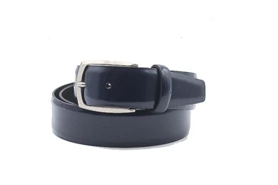 CINTURA ELEGANTE, ARTIGIANALE NS PRODUZIONE, IN VITELLO SPAZZOLATO LISCIA BLU DA 3 cm