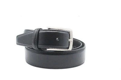 CINTURA ARTIGIANALE NS PRODUZIONE ELEGANTE IN VITELLO NAPPATO NERO DA 3 cm