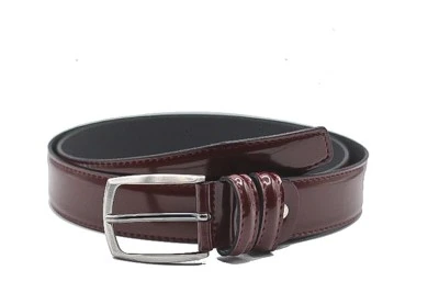 CINTURA ELEGANTE, ARTIGIANALE NS PRODUZIONE, CUCITA, IN VITELLO SPAZZOLATO BORDEAUX DA 3 cm
