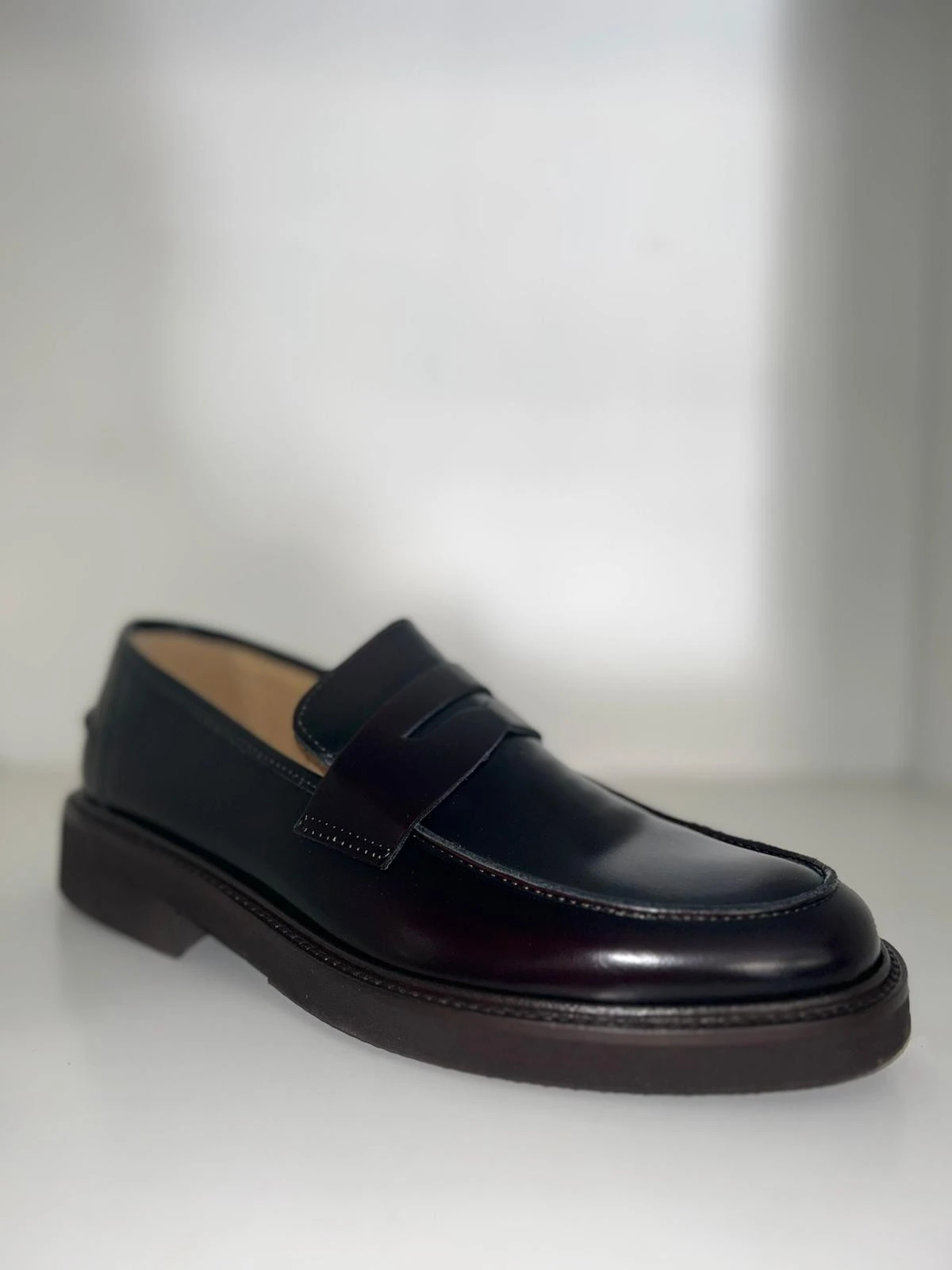 MOCASSINO UOMO MOD COLLEGE NERO-BLU-BORDEAUX F.DO GOMMA art. 312