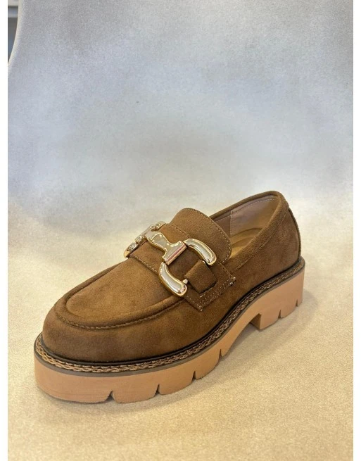 MOCASSINO DONNA KHARISMA COLOR TABACCO E NERO art.6121A