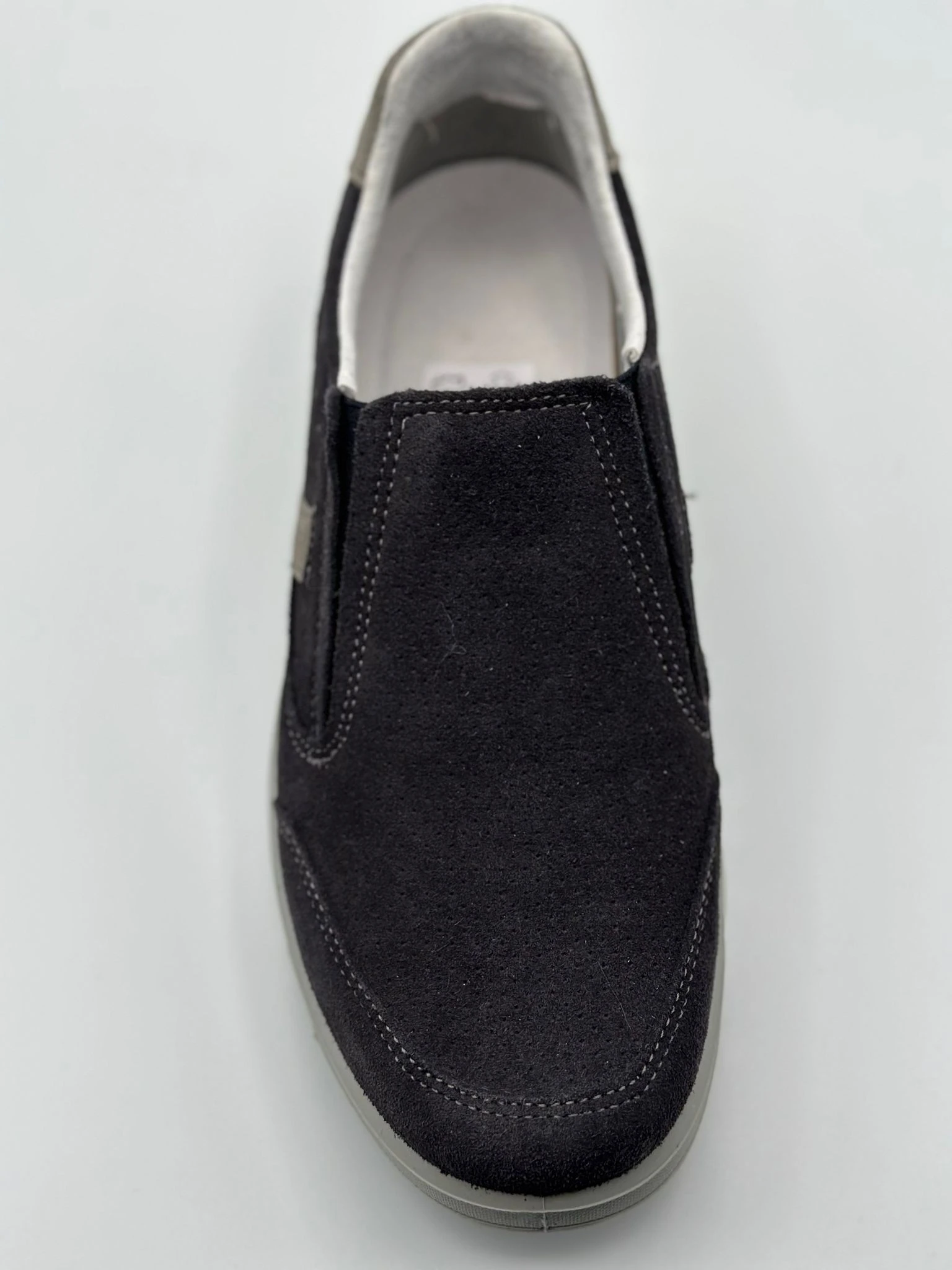 MOCASSINO UOMO IN NABUK BEIGE E BLU art.43644eV25