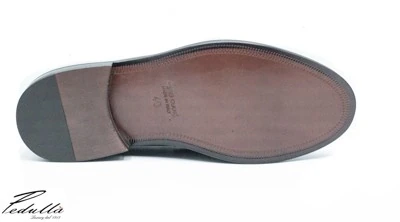 MOCASSINO UOMO CON NAPPINE IN PELLE DI VITELLO SPAZZOLATO BORDEAUX - BLU - NERO ,SUOLA IN DOPPIO CUOIO ART.313