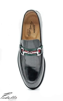 MOCASSINO MOD.GUCCI UOMO IN PELLE DI VITELLO, SPAZZOLATO NERO, SUOLA IN CUOIO 317