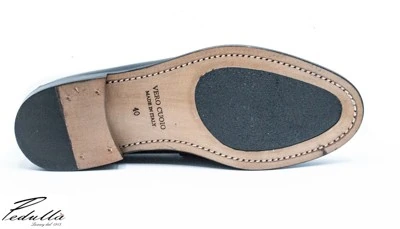 MOCASSINO MOD.GUCCI UOMO IN PELLE DI VITELLO, SPAZZOLATO BLU, SUOLA IN CUOIO 317