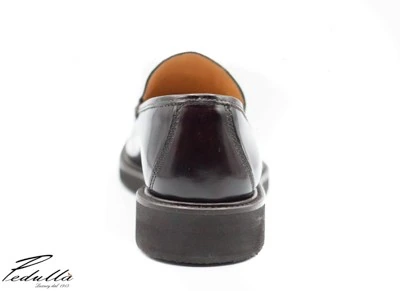 MOCASSINO UOMO CON NAPPINE, ABRASIVATO BORDEAUX FONDO T. MORO 313