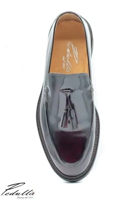MOCASSINO UOMO CON NAPPINE, ABRASIVATO BORDEAUX FONDO T. MORO 313