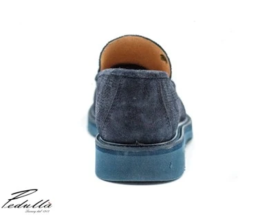 MOCASSINO UOMO IN CAMOSCIO PRINCIPE DI GALLES BLU,art 311 FONDO ULTRA LIGHT 311