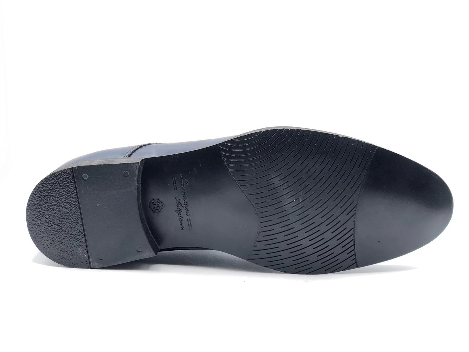 SCARPA UOMO PELLE , FONDO IN CUOIO LAVORAZIONE ARTIGIANALE ARCADIA 7750A GALAXY BLU