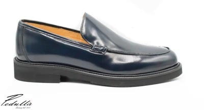 MOCASSINO UOMO, ABRASIVATO BLU, FONDO LIGHT NERO 311