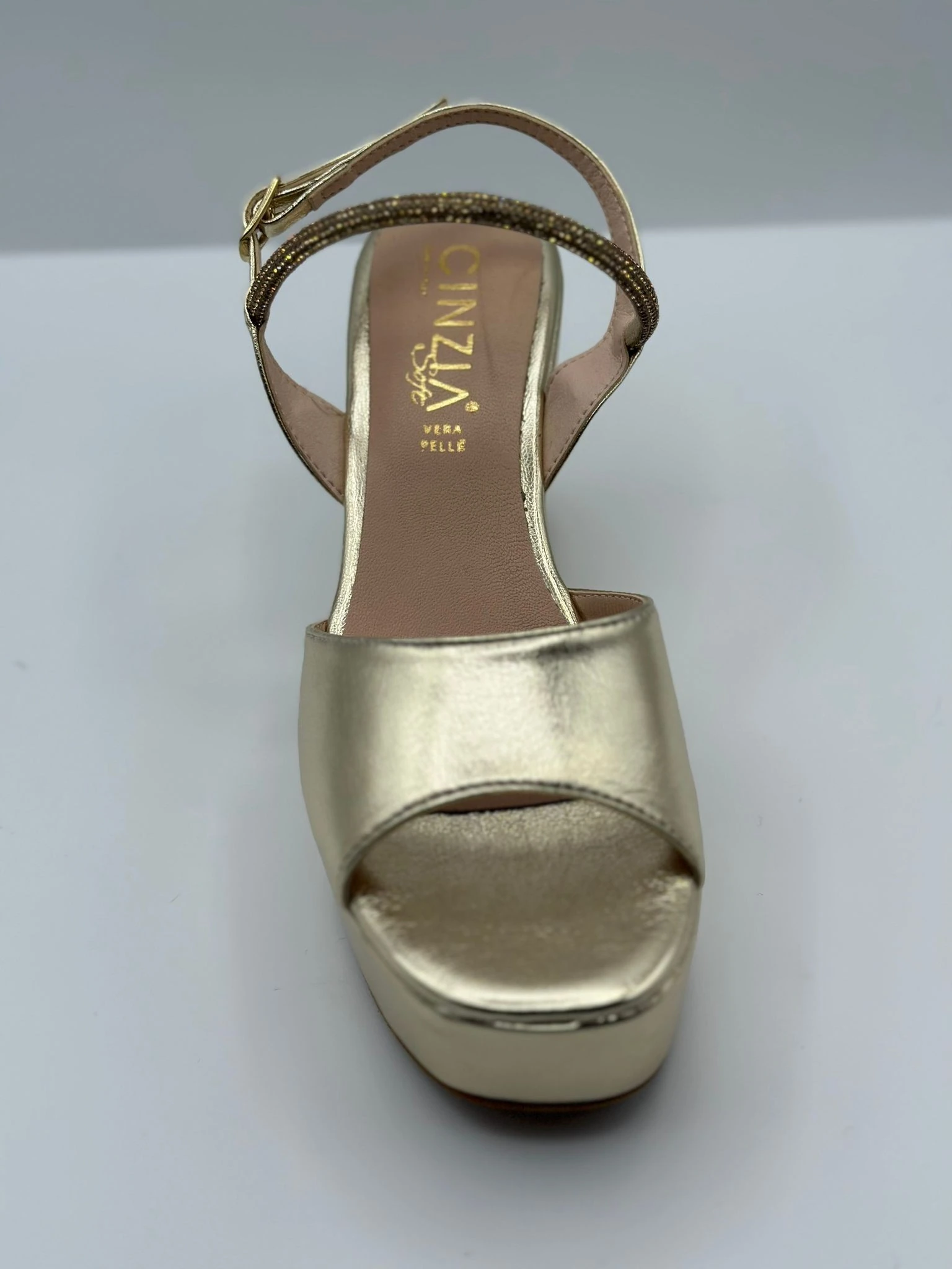 SANDALO CINZIA SOFT ARGENTO E PLATINO ZEPPA ALTA art. NDZC0192 003/005
