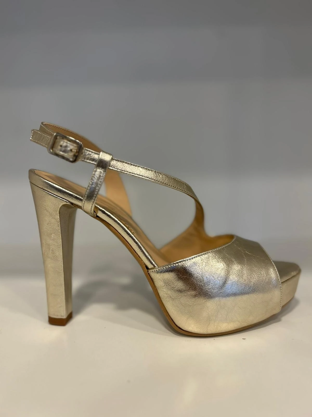 SANDALO ELEGANTE PEDULLA' DONNA, CUSCINETTO COMFORT, ARGENTO E PLATINO T.100 art.6998