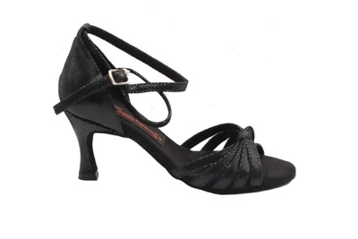 SCARPA DONNA DA BALLO ART. 130 NERO LUCE NODO TACCO 7 CM