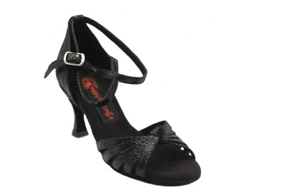 SCARPA DONNA DA BALLO ART. 130 NERO LUCE NODO TACCO 7 CM