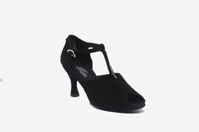 SCARPA DONNA DA BALLO PEDULLA' ART. 82 CAMOSCIO NERO TACCO 7CM