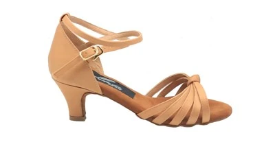 SCARPA DONNA DA BALLO PEDULLA' ART.130 RASO-TAN-NODO CUOIO TACCO 5 CM
