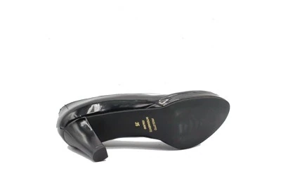 SCARPA DONNA PEDULLA' DÉCOLLETÉ 098 VERNICE NERO TACCO 6 cm PLATEAU 1 cm