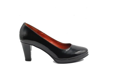 SCARPA DONNA PEDULLA' DÉCOLLETÉ 098 VERNICE NERO TACCO 6 cm PLATEAU 1 cm