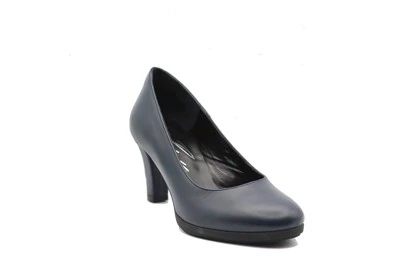 SCARPA DONNA PEDULLA' DÉCOLLETÉ ARTIGIANALE, 098 TPU VITELLO BLU TACCO 6 cm PLATEAU FLEX 1 cm