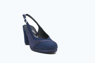 SCARPA DONNA PEDULLA' CERIMONIA 7013 RASO BLU GALASSIA BLU TACCO 60 PLATEAU 1 CM