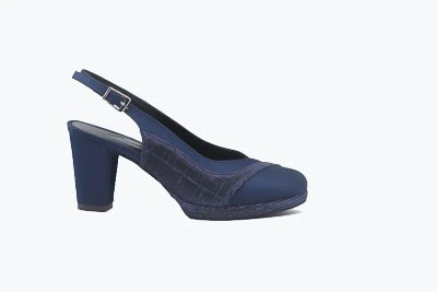 SCARPA DONNA PEDULLA' CERIMONIA 7013 RASO BLU GALASSIA BLU TACCO 60 PLATEAU 1 CM