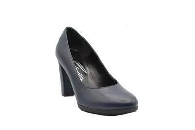 SCARPA DONNA PEDULLA' DÉCOLLETÉ 098 TPU VITELLO BLU TACCO 8 cm PLATEAU FLEX 1 cm