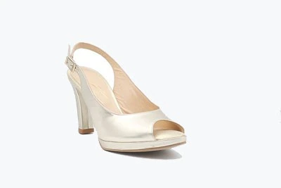 SCARPA DONNA PEDULLA' CERIMONIA 801 SATINATO PLATINO TACCO 9 cm PLATEAU 1 cm