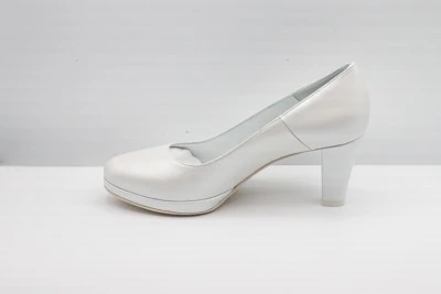 SCARPA SPOSA DÉCOLLETÉ PEDULLA' IN PELLE PERLATO BIANCO ART. 098 TACCO 6 CM PLATEAU 1 CM