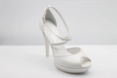SANDALO SPOSA PEDULLA' IN PELLE PERLA ART. 481 TACCO A SPILLO 12 CM PLATEAU 2,5 CM