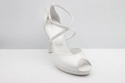 SANDALO SPOSA PEDULLA' IN PELLE PERLA ART. 481 TACCO 10 CM PLATEAU 1,5 CM