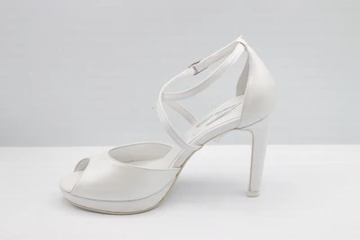 SANDALO SPOSA PEDULLA' IN PELLE PERLA ART. 481 TACCO 10 CM PLATEAU 1,5 CM