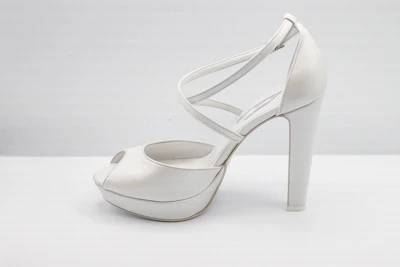 SANDALO SPOSA PEDULLA' IN PELLE PERLA ART. 481/G TACCO 12 CM PLATEAU 2,5 CM