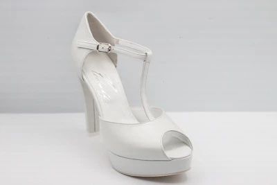 SANDALO SPOSA PEDULLA' PERLATO BIANCO ART. 430 TACCO 12 CM PLATEAU 2,5 CM