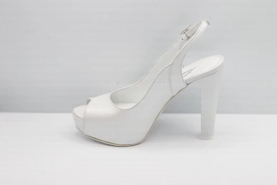 SCARPA SPOSA PELLE PERLATO BIANCO ART. 1535 TACCO 12 CM PLATEAU 3 CM