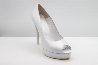 SCARPA SPOSA ARMANDO OLIVIERI OPEN TOE PERLATO BIANCO ART. 432 TACCO 12 CM
