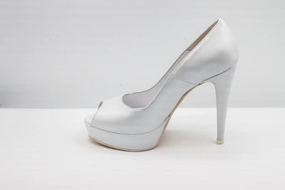 SCARPA SPOSA ARMANDO OLIVIERI OPEN TOE PERLATO BIANCO ART. 432 TACCO 12 CM