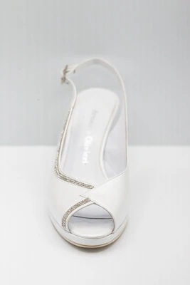 SCARPA SPOSA ARMANDO OLIVIERI PERLATO BIANCO/STRASS ART. 803 TACCO 8 CM