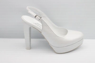 SCARPA SPOSA PEDULLA' PERLATO BIANCO ART. 843 TACCO 12 CM PLATEAU 2,5 CM