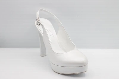 SCARPA SPOSA PEDULLA' PERLATO BIANCO ART. 843 TACCO 12 CM PLATEAU 2,5 CM