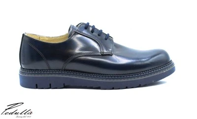 SCARPA UOMO DERBY ARTIGIANALE BLU 536 SUPER BLU