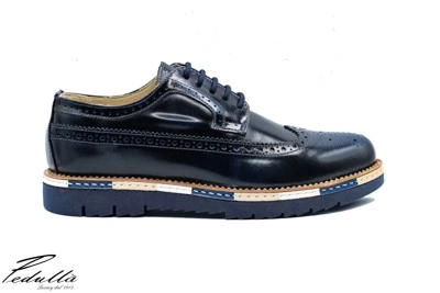 SCARPE UOMO ARTIGIANALI INGLESINA BLU 493