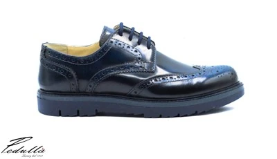 SCARPA UOMO ARTIGIANALE INGLESINA BLU FONDO SUPER BLU 493